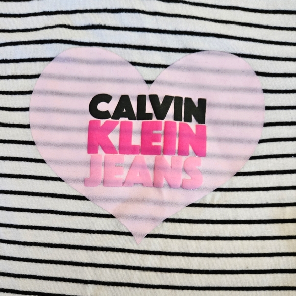 Calvin Klein Jeans | Girls Shirt | Size 6 | Long Sleeves | Peplum | Striped - Picture 4 of 6